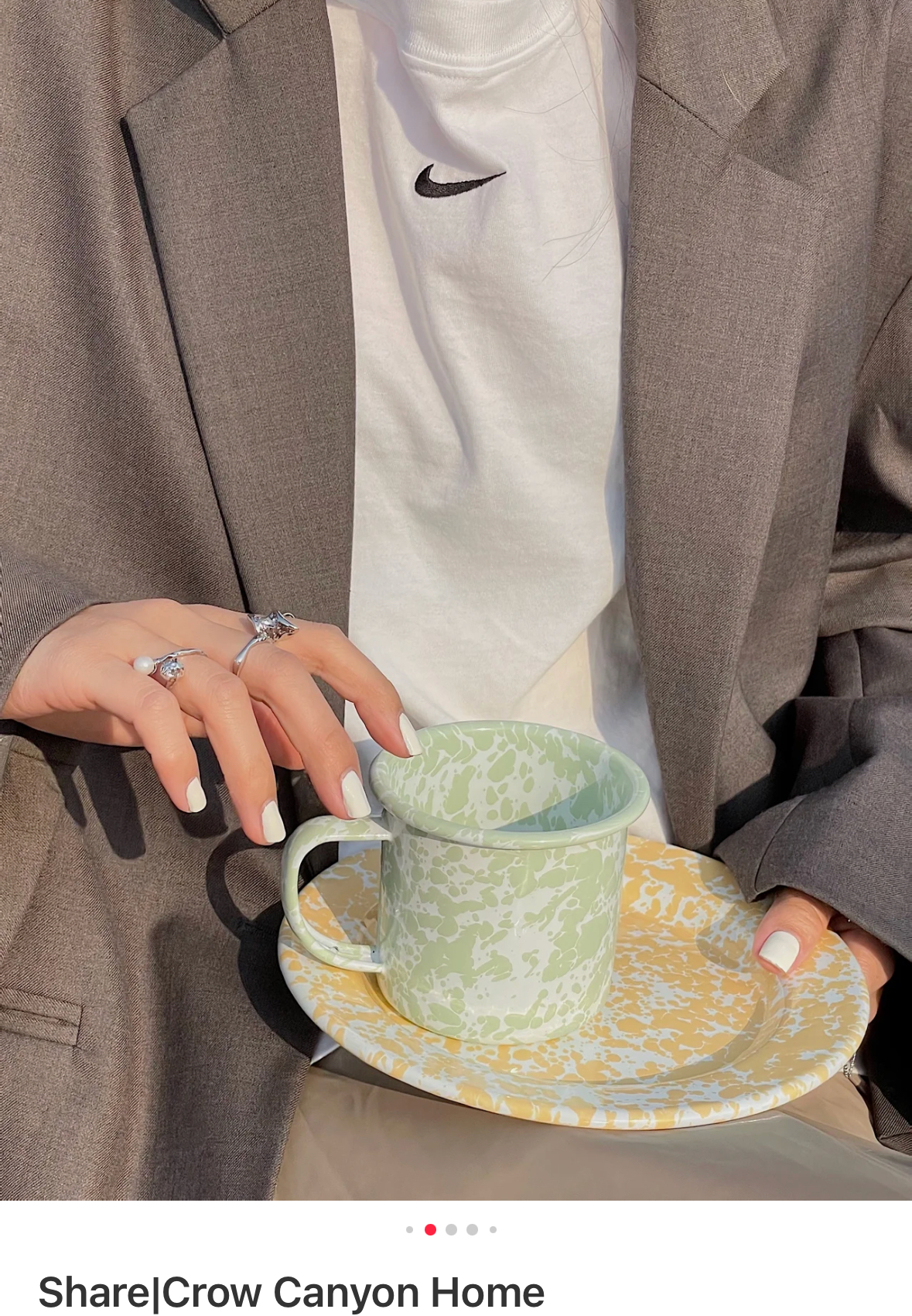 自留！Crow Canyon Home Splatter搪瓷泼墨餐具 出韩国正单 高颜值马克杯咖啡杯平盘