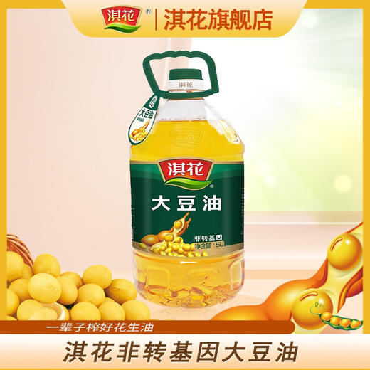 淇花一级大豆油色拉油 非转基因 家庭炒菜食用家用桶装5L 商品图3