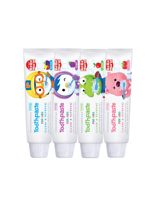 韩国pororo啵乐乐儿童牙膏含氟防蛀护齿紫葡萄味80g/支 商品图2