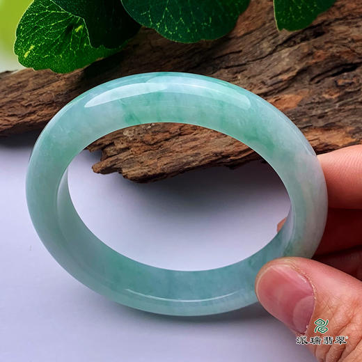 派瑞翡翠 翡翠手镯 糯种 飘花 商品图3