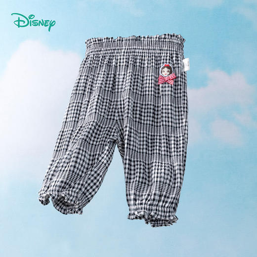 【商城同款】迪斯尼童装女童夏季清爽七分裤中大童女宝宝甜美公主格纹透气短裤 商品图8