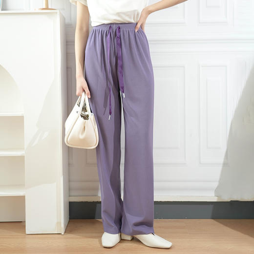 Avann肌理感高腰直筒拖地裤 商品图13