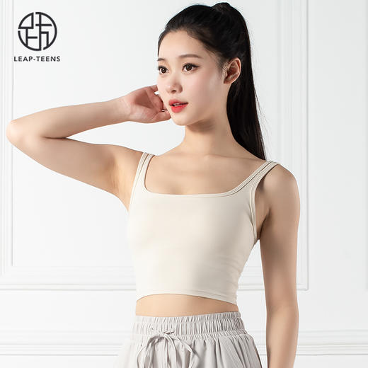 跃牌【禅语梵心系列】双肩带聚拢运动瑜伽服速干撞色线假两件瑜伽短裤F2150（可拆胸垫）+F2160 商品图9
