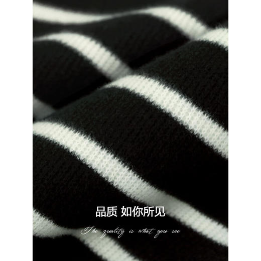 COCOBELLA简约撞色条纹针织连衣裙女宽松休闲POLO长裙FR159B 商品图2