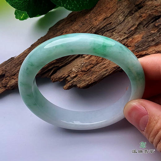 派瑞翡翠 翡翠手镯 糯种 飘花 商品图2