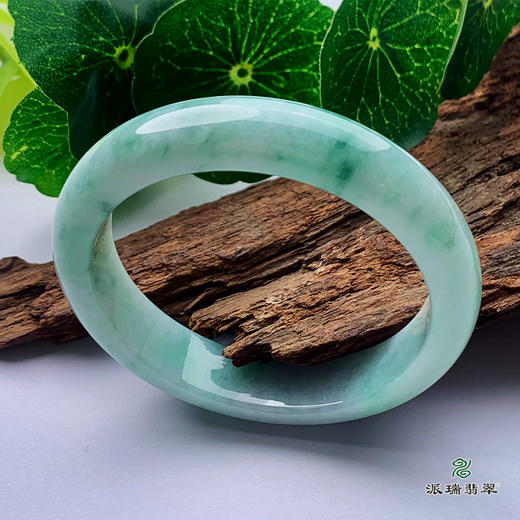 派瑞翡翠 翡翠手镯 糯种 飘花 商品图0