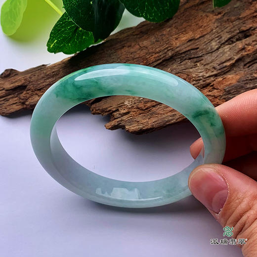派瑞翡翠 翡翠手镯 糯种 飘花 商品图2