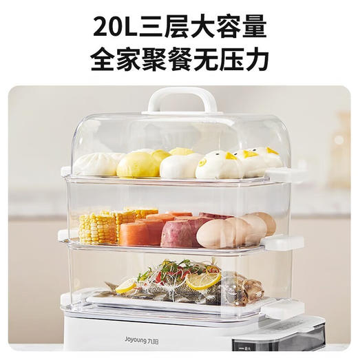 九阳（Joyoung） 电蒸锅多功能锅家用多用途锅电煮锅蒸汽锅电蒸箱电蒸笼电火锅20L大容量DZ180HG-GZ568 20L-不锈钢蒸格 商品图3