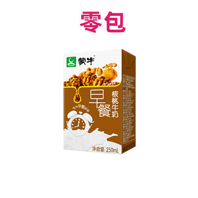 蒙牛早餐奶核桃味利乐包250ml×24盒 11月零包 商品图0