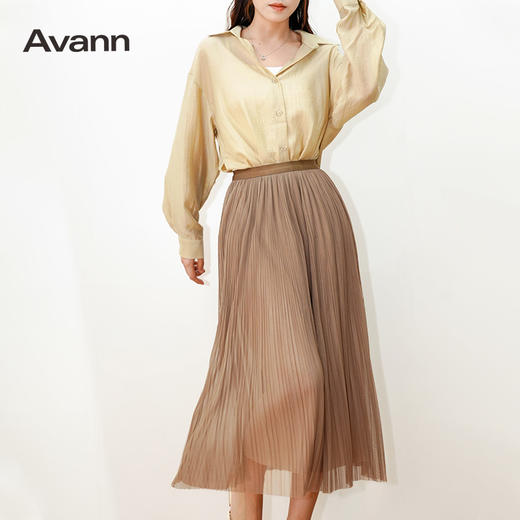 Avann珠贝网纱裙/珠光半身裙 商品图3