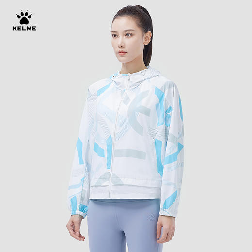 KELME卡尔美连帽梭织皮肤衣女夏季新生向网薄防紫外线外套UPF40防晒衣 商品图1