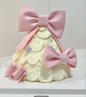 粉色蝴蝶结少女系列蛋糕（动物奶油）