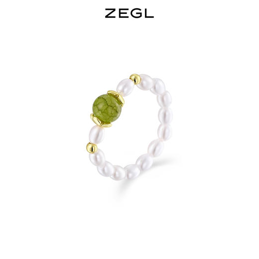 ZEGL设计师花间集系列栀子花仿珍珠戒指女小众设计指环开口食指戒 商品图6