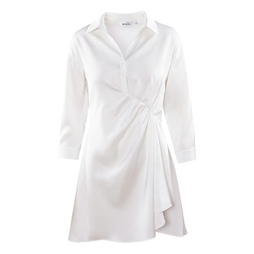 欧芮儿2022秋季新款七分袖白色衬衫连衣裙女中长款小个子收腰气质
 商品图3