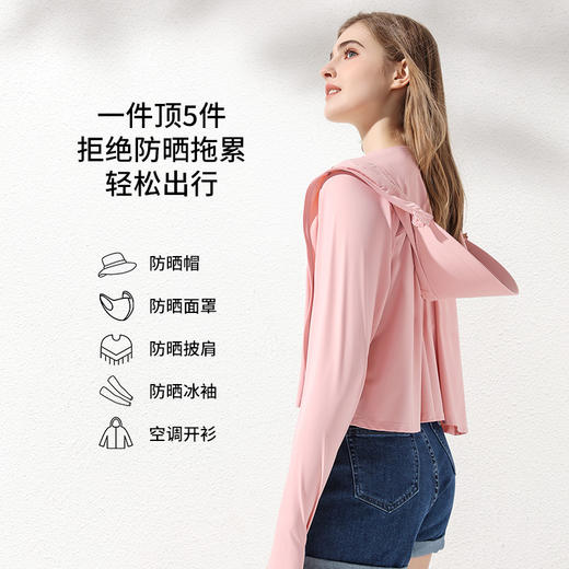 GOLOVEJOY 女士防晒衣夏季骑车遮阳UV抗紫外线连帽防晒服冰丝网孔透气 心选到家 商品图2