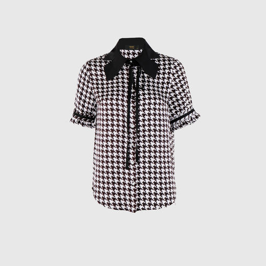 蝴蝶结领印花衬衣 商品图0