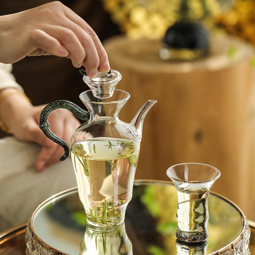 禾器炫彩·君悦套组 一壶四杯进口高硼硅耐热玻璃泡茶壶茶杯高档茶具 商品图9