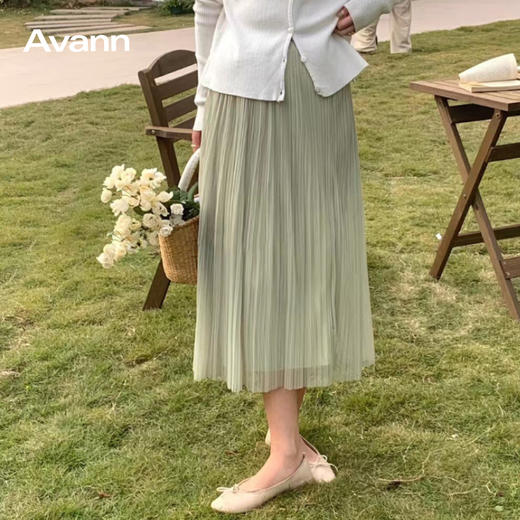 Avann珠贝网纱裙/珠光半身裙 商品图0