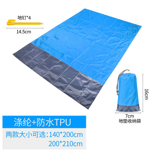 【野外郊游出行必备 2.1*2米超大尺寸 送4根地钉】野餐垫布户外地垫防潮垫便携轻便折叠防水野炊沙滩垫露营草坪垫子 商品图0