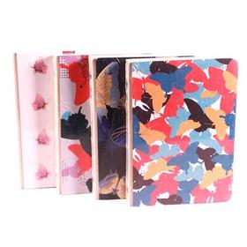 深山集市 蝴蝶灰色印花笔记本小