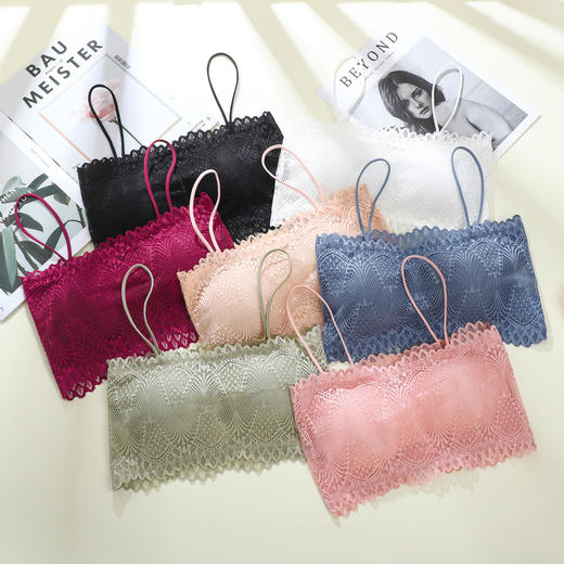 【买一送一！短款美背蕾丝】时尚吊带美背抹胸内衣 女防走光透气 聚拢舒适内搭性感外穿裹胸 商品图2