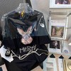 2023年新款网红ins超火 潮牌大码女装闪闪兔子印花纯棉上衣女春夏季新款重工烫钻短袖T恤夏季学生上衣潮 商品缩略图1