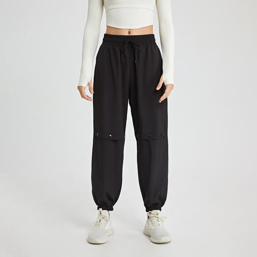 YIMRIZ 抽绳高腰运动长裤女宽松束脚休闲哈伦裤跑步速干舞蹈健身房瑜伽裤 心选到家 商品图3