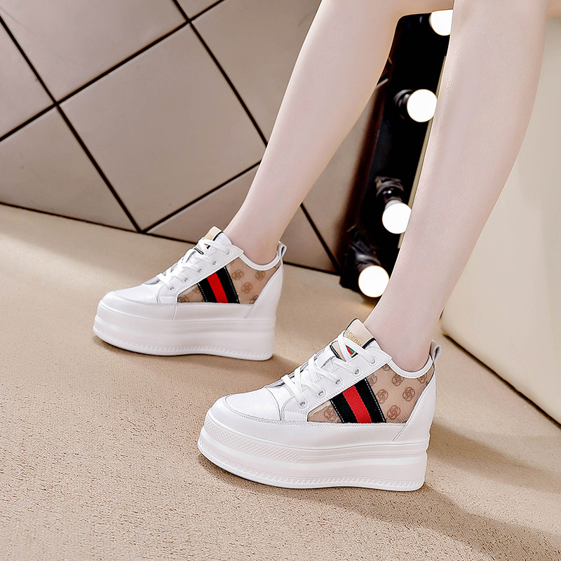 内增高新款透气网面鞋子休闲厚底松糕跟平底AM-221