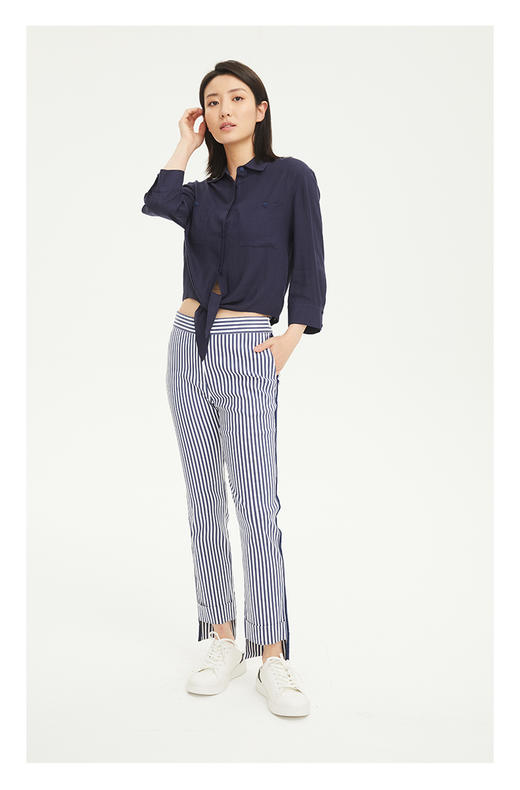 CARABLUE正品女装时尚气质修身系带衬衫女上衣 商品图0