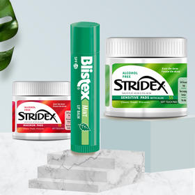 美国施颜适水杨酸棉片55片加赠唇膏STRIDEX