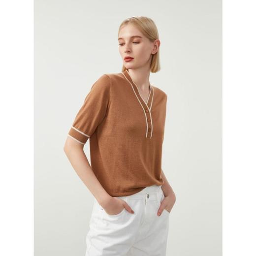 3楼珍贝丝绒v领女中袖 商品图2