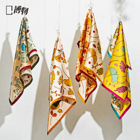 博物 |银杏丝巾 桑蚕丝方巾