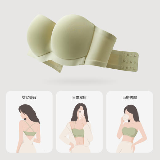 有棵树「1/2杯」无肩无钢圈防滑抹胸式内衣文胸女C-W706 商品图4