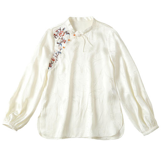 改良唐装宽松提花写意花朵绣花复古上衣AYK-QF-221127 商品图4