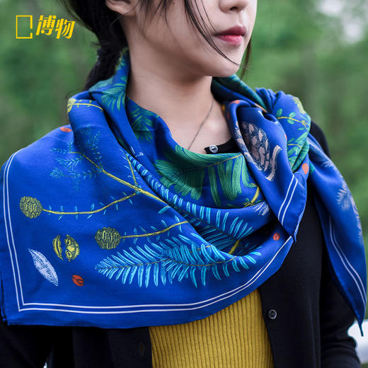 博物小馆 原创 |博物织美 水杉 植物 丝巾 披肩 配饰 桑蚕丝真丝 商品图1