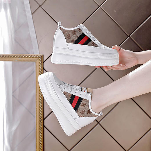 内增高新款透气网面鞋子休闲厚底松糕跟平底AM-221 商品图2