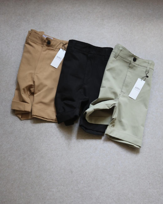 简单粗暴的 玩儿呗 哈！男段 潮牌 Am1 梭织斜纹 磨毛棉 休闲短裤 3色入 商品图0