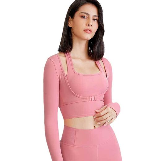 YIMRIZ 带胸垫瑜伽服女性感跑步运动T恤长袖速干健身服上衣外穿 心选到家 商品图4