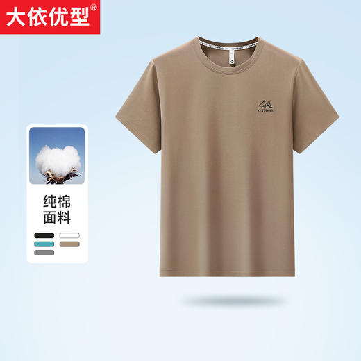 【纯棉】【DX】大依优型大码多色纯棉夏季圆领短袖T恤加肥加大肥佬休闲宽松 商品图4