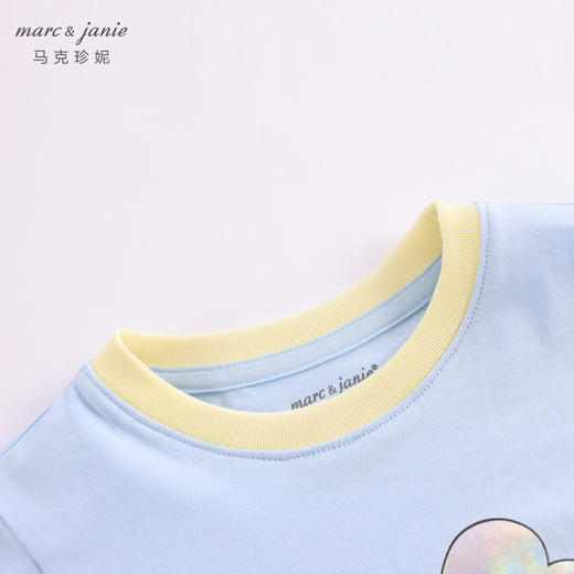 马克珍妮夏装 女童蝙蝠袖印花短袖t恤 儿童上衣231139 商品图3