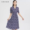 CARABLUE女装时尚气质V领碎花连衣裙 商品缩略图0