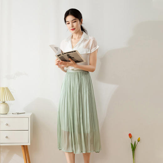 Avann珠贝网纱裙/珠光半身裙 商品图10