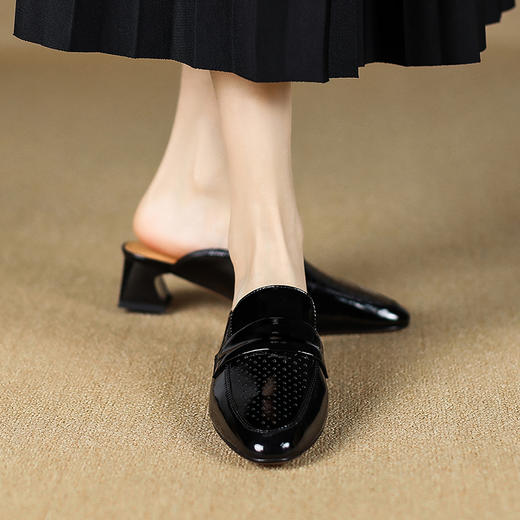 优雅百搭，里外全皮夏季镂空包头拖鞋KMQ-1059-1 商品图4