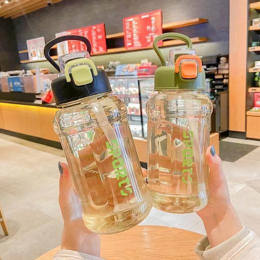 双饮大容量水杯夏季运动1000ml刻度塑料杯子耐高温 大水壶 商品图5