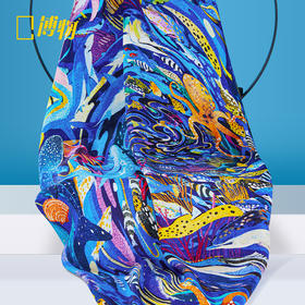 博物 织美海洋丝巾礼盒100%桑蚕丝双面印花艺术亲肤柔软