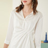 欧芮儿2022秋季新款七分袖白色衬衫连衣裙女中长款小个子收腰气质
 商品缩略图2