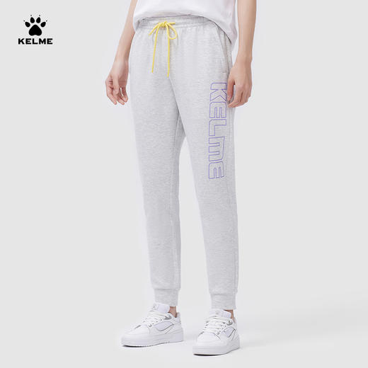 KELME卡尔美针织运动裤女2023春季新款LOGO休闲长裤黑束脚卫裤子 商品图4
