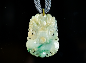 吉祥天地 翡翠灵芝花件