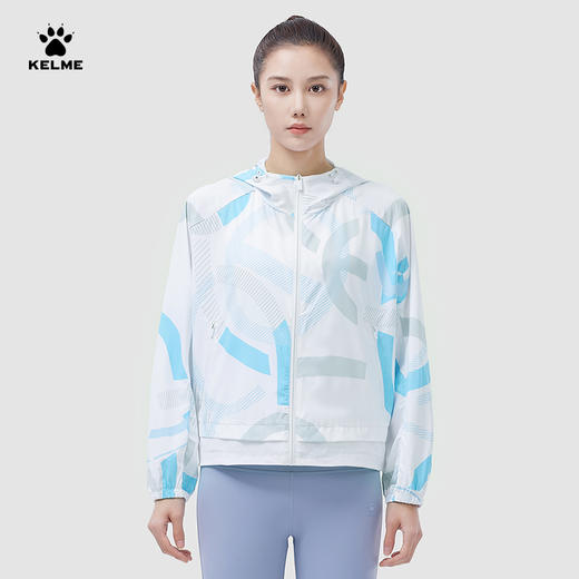KELME卡尔美连帽梭织皮肤衣女夏季新生向网薄防紫外线外套UPF40防晒衣 商品图2