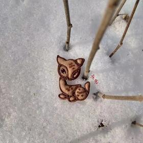小花鹿盘扣胸针○芳意旗袍